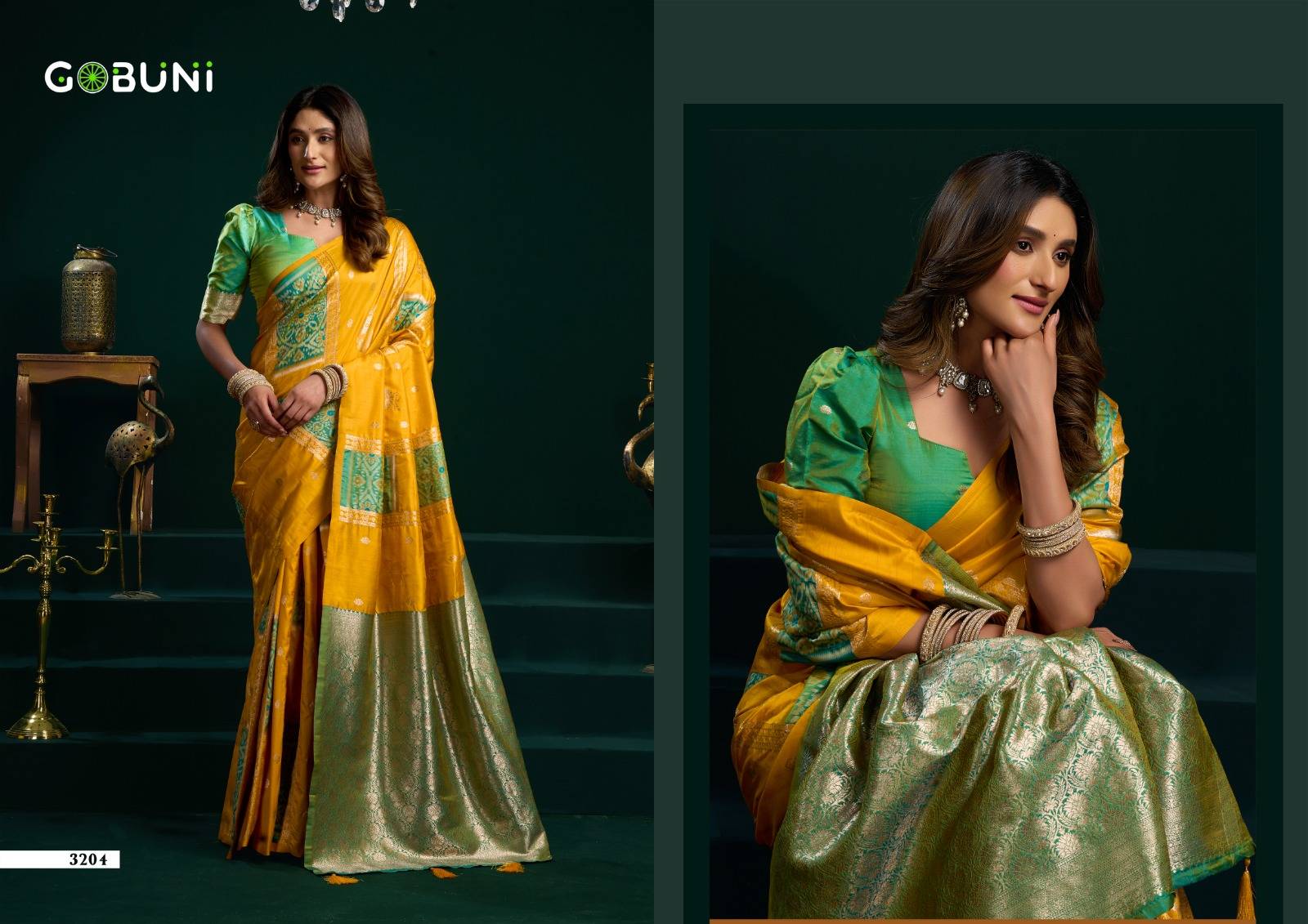 SWARA BY GOBUNI 3201 TO 3206 Series Indian Traditional Wear Collection Beautiful Stylish Fancy Colorful Occasional Wear Silk Sarees At Wholesale Price